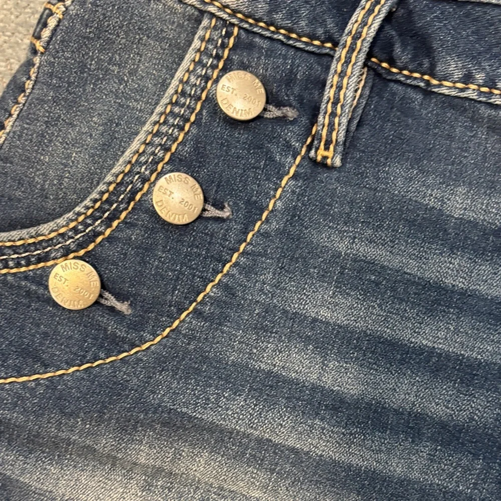 Miss Me Blue Jean Shorts with Button Accents - Picture 4 of 11